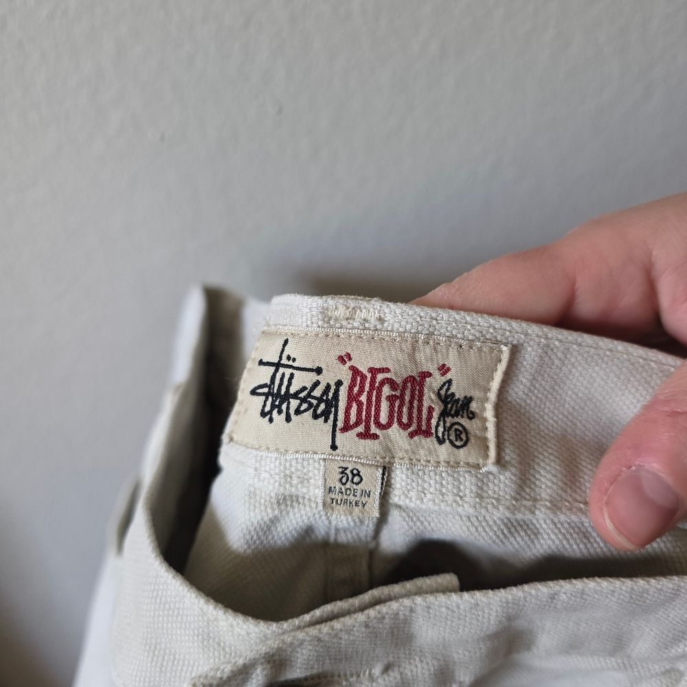 Stussy Big Ol Jeans Creme Jean Shorts Size 38 - Picture 4 of 6